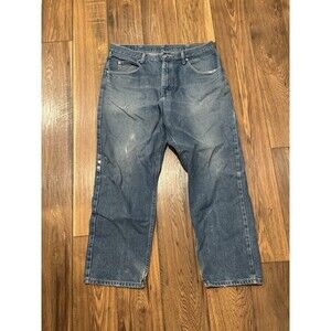 Wrangler 36x29 Relaxed Fit Blue Jeans Classic Faded Denim Work Pants Carhartt